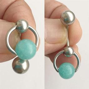 img 3 attached to Amazonite Stone Knocker Piercing Barbell