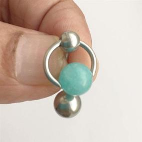 img 1 attached to Amazonite Stone Knocker Piercing Barbell