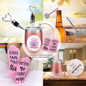 img 1 attached to 🎁 Birthday Gift Basket for Women - Funny Friendship Gifts for Best Friends, Sisters, Side By Side or Miles Apart - Includes 12oz Wine Tumbler with Lid, Straw, Opener, Coaster - Ideal for Her and Female Friends