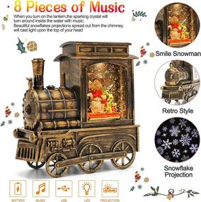 img 3 attached to ❄️ Snowflake Projection Music Lantern Christmas Decor with Snowman, Swirling Glitter, USB & Battery Operated - Xmas Decoration Gift for Kids, Friends, Family