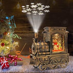 img 4 attached to ❄️ Snowflake Projection Music Lantern Christmas Decor with Snowman, Swirling Glitter, USB & Battery Operated - Xmas Decoration Gift for Kids, Friends, Family