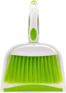 🧹 mini broom and dustpan set for desk, office, kitchen, and pet nest - bsmstone mini whisk set for housekeeping, everyday cleaning essential with plastic dustpan (green) logo