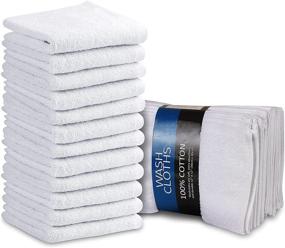 img 2 attached to 🏨 Asiatique Linen Premium Luxury 500 GSM Ultra-Soft White Washcloths (24 Pack), 12 x 12 Inch - 100% Ring Spun Cotton Hand & Face Towel – Ideal for Gym, Hotel, and Spa Use: Fingertip Wash Cloths, Dish Towels