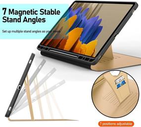 img 2 attached to Vizvera Galaxy Tab S7 Plus & Tab S7 FE 12.4'' Case with S Pen Holder - Auto Wake/Sleep, Multiple Angle Stand - Beige