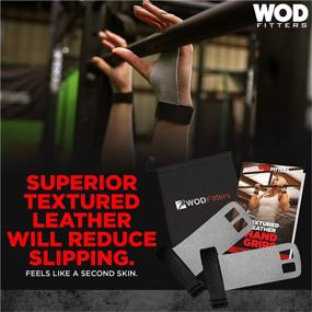 img 3 attached to 🏋️ WODFitters Textured Leather Hand Grips for Cross Training, Kettlebells, Powerlifting, Chin Ups, Pull Ups, WODs & Gymnastics – Grips Storage Pouch Included