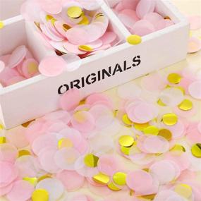 img 1 attached to 🎀 Pink and Gold Round Tissue Confetti - Perfect for Girl Baby Shower, Wedding, Birthday Party, and Balloon Decorations, 2.2oz