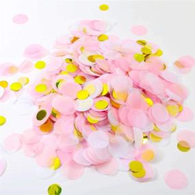 img 2 attached to 🎀 Pink and Gold Round Tissue Confetti - Perfect for Girl Baby Shower, Wedding, Birthday Party, and Balloon Decorations, 2.2oz