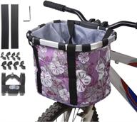 🚲 folding bike basket with quick release - removable handlebar front basket, easy installation, detachable cycling bag for pet, shopping, commuter, camping, and outdoor activities logo