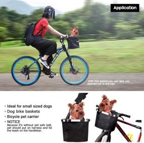 img 1 attached to 🚲 Folding Bike Basket with Quick Release - Removable Handlebar Front Basket, Easy Installation, Detachable Cycling Bag for Pet, Shopping, Commuter, Camping, and Outdoor Activities