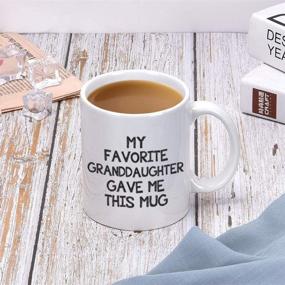 img 1 attached to 👵 My Favorite Granddaughter Funny Grandparent Coffee Mug - Unique Birthday, Grandparents Day, New Year, Christmas Gifts for Grandma, Grandpa from Granddaughter - Novelty Tea Cup 11oz