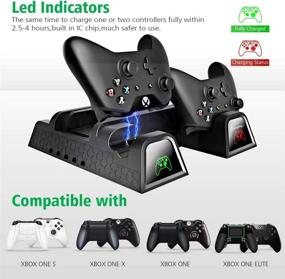 img 3 attached to 🎮 OIVO Vertical Cooling Stand - Xbox ONE X/ONE S/Regular ONE Compatible, Cooler Cooling Fan with 2PACK 600mAh Batteries, Games Storage, Dual Controller Charging Docking Station for Xbox ONE/S/X