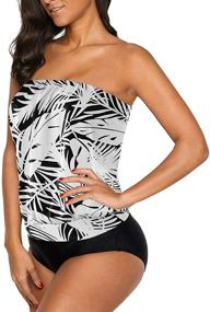 img 3 attached to 👙 Chenghe Blouson Tankini: A Stylish & Modest Swimwear Choice for Women