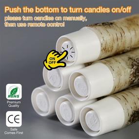 img 3 attached to 🕯️ Eywamage Birch Bark Flameless Taper Candles with Remote Control, Flickering Realistic LED Tapered Christmas Window Candles Decoration 6 Pack