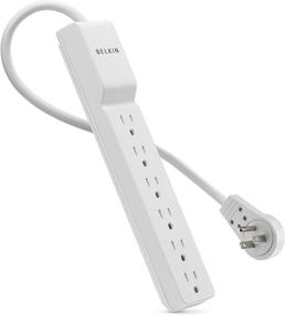 img 3 attached to 💡 Belkin 6-розеточная SlimLine-полоса напряжения с защитой от скачков напряжения и шнуром длиной 6 футов, вращающимся штекером, белого цвета, 720 Джоулей.