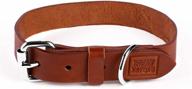 pawmob genuine leather dog collar: premium soft 🐾 & thick collars for dogs, 5+ colors, made in usa logo