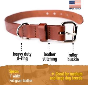 img 1 attached to PawMob Genuine Leather Dog Collar: Premium Soft 🐾 & Thick Collars for Dogs, 5+ Colors, Made in USA