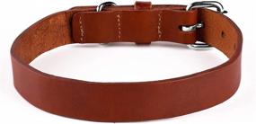 img 3 attached to PawMob Genuine Leather Dog Collar: Premium Soft 🐾 & Thick Collars for Dogs, 5+ Colors, Made in USA