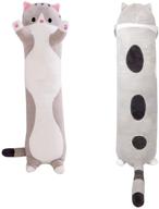 🐱 large long cat stuffed animal toy - julvie cat plush hugging pillow, kitten stuffed animal plush, hug pillow body pillow (43.5 inch) logo