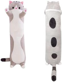 img 4 attached to 🐱 Large Long Cat Stuffed Animal Toy - Julvie Cat Plush Hugging Pillow, Kitten Stuffed Animal Plush, Hug Pillow Body Pillow (43.5 inch)