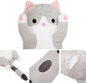 img 2 attached to 🐱 Large Long Cat Stuffed Animal Toy - Julvie Cat Plush Hugging Pillow, Kitten Stuffed Animal Plush, Hug Pillow Body Pillow (43.5 inch)