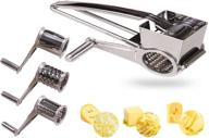 🧀 lovkitchen 3-in-1 stainless steel vegetable cheese grater with interchanging rotary ultra sharp cylinders and slicer logo