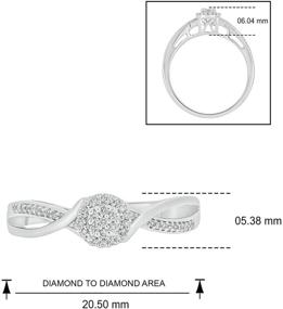 img 1 attached to Гламурный Кали Трове - ювелирные изделия из стерлингового серебра с натуральными бриллиантами для женщин на свадьбы и помолвки.