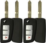 🔑 pack of 2 keylessoption uncut flip key fob replacements for kbrastu15 - keyless entry remotes for cars logo