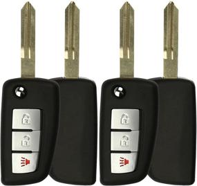 img 2 attached to 🔑 Pack of 2 KeylessOption Uncut Flip Key Fob Replacements for KBRASTU15 - Keyless Entry Remotes for Cars
