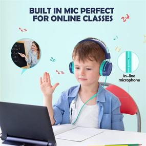 img 1 attached to 🎧 Adjustable BlueFire Kids Headphones with Safe 85dB Volume Control - On-Ear Headsets for Online School, Children, Teens, Boys, Girls (Blue) - 3.5mm Jack Cord Included