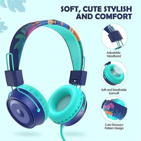 img 3 attached to 🎧 Adjustable BlueFire Kids Headphones with Safe 85dB Volume Control - On-Ear Headsets for Online School, Children, Teens, Boys, Girls (Blue) - 3.5mm Jack Cord Included