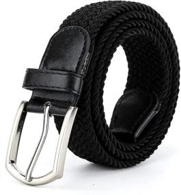 img 4 attached to Braided Canvas Elastic Stretch Multicolored Men's Accessories in Belts