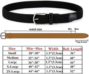 img 3 attached to Braided Canvas Elastic Stretch Multicolored Men's Accessories in Belts