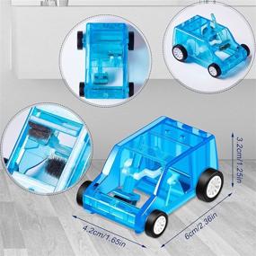 img 3 attached to Versatile 4-Piece Mini Car Table Dust Cleaning Trolley: Keyboard & Desktop Cleaner, Confetti & 🧹 Pencil Eraser Sweeper Toy – Ideal for Home, Office, and Car Cleaning - Blue and Red