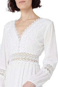 img 3 attached to SUNJIN ACRO Women's Sexy Deep V Neck Elegant Lace Backless Long Sleeve Boho White Maxi Dress: Unveil Your Alluring Charm with Style