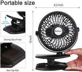 img 1 attached to 🌬️ SkyGenius Battery Operated Clip-On Mini Desk Fan: Portable Cooling Solution in Black