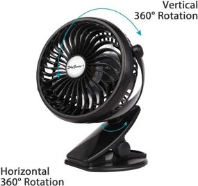 img 3 attached to 🌬️ SkyGenius Battery Operated Clip-On Mini Desk Fan: Portable Cooling Solution in Black