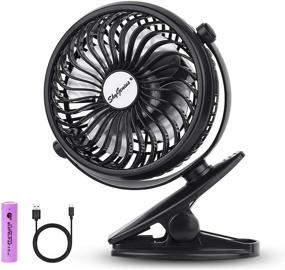 img 4 attached to 🌬️ SkyGenius Battery Operated Clip-On Mini Desk Fan: Portable Cooling Solution in Black