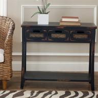 🖼️ safavieh american homes collection autumn distressed black console table with 3 drawers logo