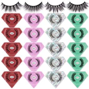 img 4 attached to 👁️ MAANGE Eyelashes - 20 Pairs 4 Styles False Eyelashes Faux Mink Lashes Pack - 3D Handmade Reusable Soft Fake Eyelashes (20 Pairs & Portable Boxes)