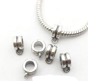 img 3 attached to 🔥 Antique Tibetan Silver Bail Tube Beads: 120pcs for European Charm Bracelets - Versatile Spacer Beads, Bail Beads, and Bead Hangers