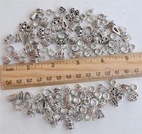 img 2 attached to 🔥 Antique Tibetan Silver Bail Tube Beads: 120pcs for European Charm Bracelets - Versatile Spacer Beads, Bail Beads, and Bead Hangers