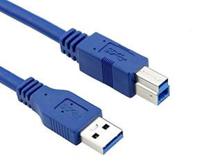 img 4 attached to 🔵 Bluwee USB 3.0 Cable - 1ft (0.3m) Type A-Male to Type B-Male - Round Blue Cord