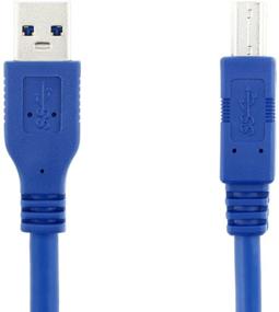 img 1 attached to 🔵 Bluwee USB 3.0 Cable - 1ft (0.3m) Type A-Male to Type B-Male - Round Blue Cord