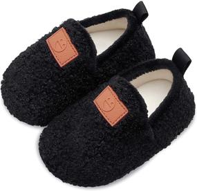 img 3 attached to 👶 Comfy and Adorable Toddler Slippers: XIHALOOK Microfleece Lined Cozy House Shoes for Non-slip Indoor Wear