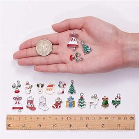 img 2 attached to SUNNYCLUE 1 Box 32Pcs 15 Styles 🎄 Christmas Enamel Charms Pendant for Jewelry Making & Decoration