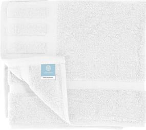 img 1 attached to 🛁 Luxurious Bath Mat Floor Towel Set - Highly Absorbent Cotton Hotel Spa Shower/Bathtub Mats [Not a Bathroom Rug] 22"x34", White, Pack of 2