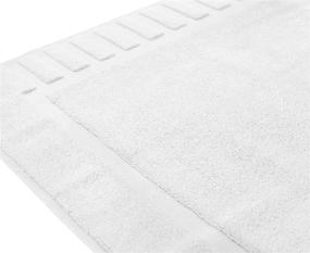 img 3 attached to 🛁 Luxurious Bath Mat Floor Towel Set - Highly Absorbent Cotton Hotel Spa Shower/Bathtub Mats [Not a Bathroom Rug] 22"x34", White, Pack of 2