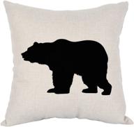 🐻 moslion bear pillow: stylish home décor throw pillow cover for couch, sofa, bedroom, living room, kitchen, car - 18 x 18 inch square pillow case logo