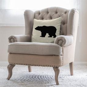 img 2 attached to 🐻 Moslion Bear Pillow: Stylish Home Décor Throw Pillow Cover for Couch, Sofa, Bedroom, Living Room, Kitchen, Car - 18 x 18 Inch Square Pillow Case