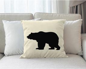 img 1 attached to 🐻 Moslion Bear Pillow: Stylish Home Décor Throw Pillow Cover for Couch, Sofa, Bedroom, Living Room, Kitchen, Car - 18 x 18 Inch Square Pillow Case